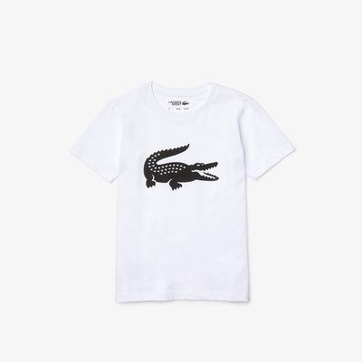 Tennis Logo Print T-Shirt in Cotton Mix LACOSTE