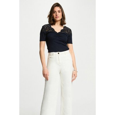 T-shirt col V, manches courtes MORGAN