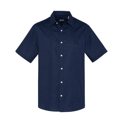 Chemise coton/lin à manches courtes SCHOTT