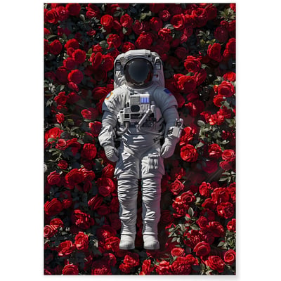 Affiche Astronaute parmi les Roses L'AFFICHERIE
