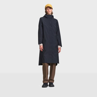 Parka très longue imperméable à fentes et capuche ajustable AIGLE