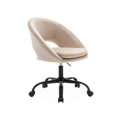 Chaise de bureau à roulettes métal et velours PAM SWEEEK