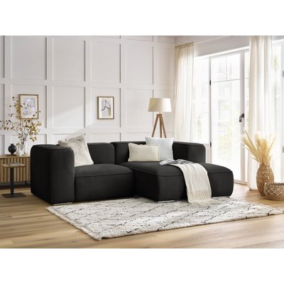 Canapé d'angle fixe 3 places en tissu texturé, ZEPHYR BOBOCHIC