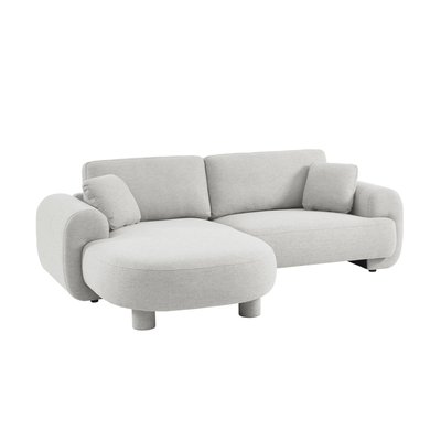 Canapé d'angle gauche 3 places tissu, pieds ronds ZENIO SWEEEK