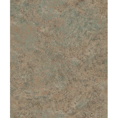 Papier peint effet bronze oxydé cuivre et sauge HEXOA