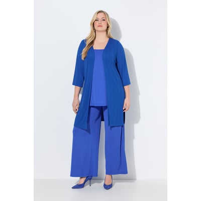 Gilet long en jersey côtelé. Coupe ouverte ULLA POPKEN