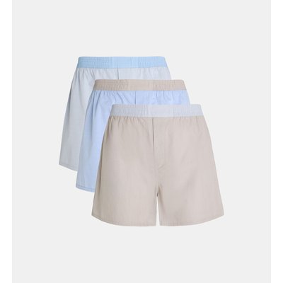 Lot de 3 caleçons basco coton tissé unis et imprimés GALERIES LAFAYETTE