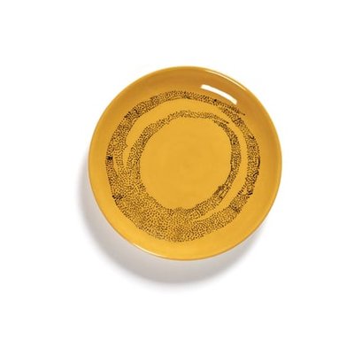 Assiette Plate Feast Par Ottolenghi Grès Jaune/noir Ø16 Cm SERAX
