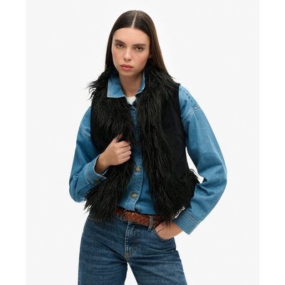 Gilet afghan court sans manches avec doublure en imitation fourrure SUPERDRY