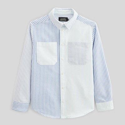 Chemise Oxford rayée tricolore en coton MONOPRIX
