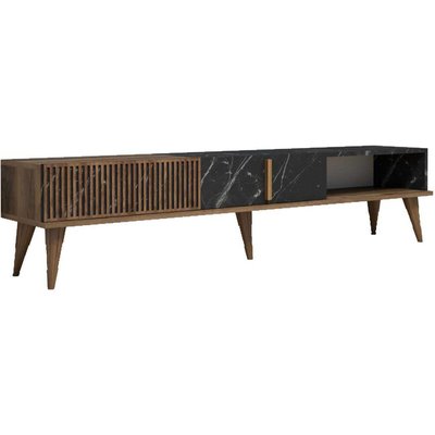 Meuble TV imitation marbre et effet noyer Milan HANAH HOME