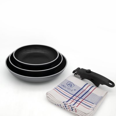 Set de 3 poêles gris amovible 20/24/28cm - "astuce" LAGUIOLE CUISSON