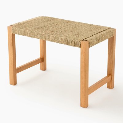Banc tressé, 60x35xH40cm, en bois de manguier et jonc de mer MONOPRIX