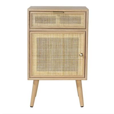 Table de chevet avec cannage en rotin naturel - MIYA CALICOSY