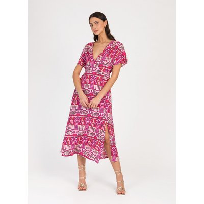 Robe midi imprimée cache-cœur OZAKA AN'GE