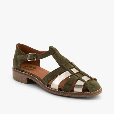 Meduse Plate en cuire lisse et cuir shiny BENSIMON