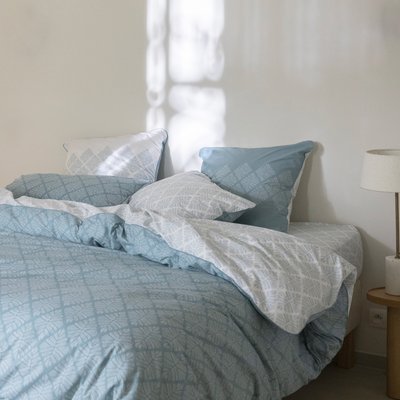 Housse de couette en percale de coton, POINTE DE DOUCEUR BLANC CERISE