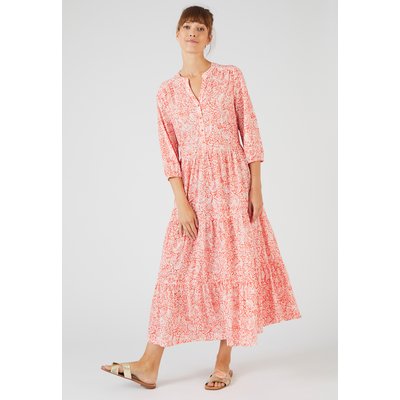 Robe longue maille crêpe à volants DAMART