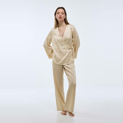 Pyjama kimono manches longues satiné MONOPRIX