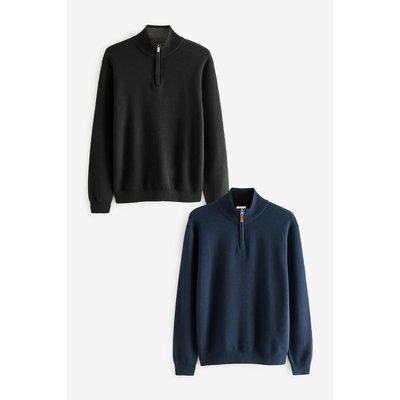 Pull à col semi-zippé, lot de 2 NEXT