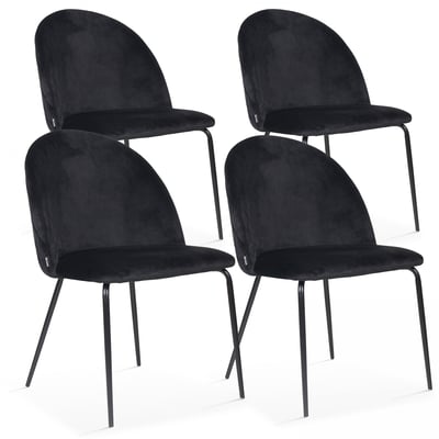 Lot de 4 chaises en velours, CHESTER OVIALA