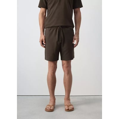 Bermuda en mélange de coton texturé cordon MANGO MAN