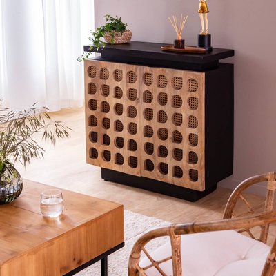 Buffet sculpté en bois de manguier  CAMÉLIA MADE IN MEUBLES 