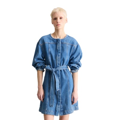 Mini-robe en jean flare avec des fibres de feuilles d'ananas MARC O’POLO DENIM