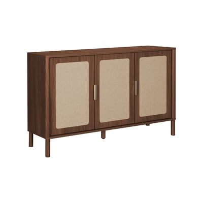 Buffet vintage décor bois et cannage 3 portes 120cm ETTA SWEEEK
