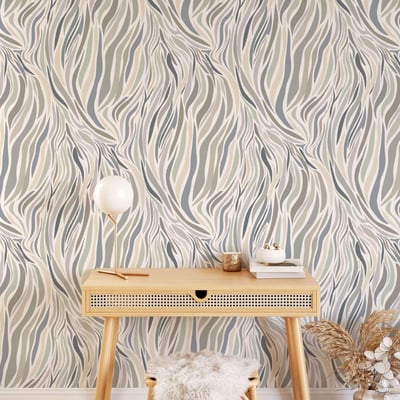 Papier peint sobre llustrant le mouvement des vagues - 255x260 cm (l x h) LA TOUCHE ORIGINALE