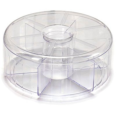 Boîte à thé ronde en plastique transparent 6 compartiments WADIGA