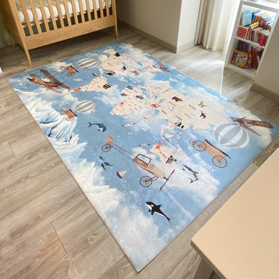 Tapis enfant map monde  HAPPY NAZAR RUGS