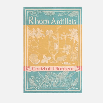 Torchon jacquard en coton RHUM ANTILLAIS COUCKE