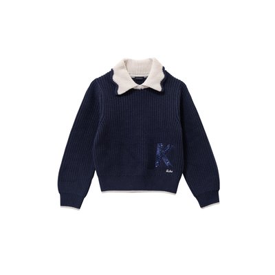 Pull tricot col lettre sequins IKKS