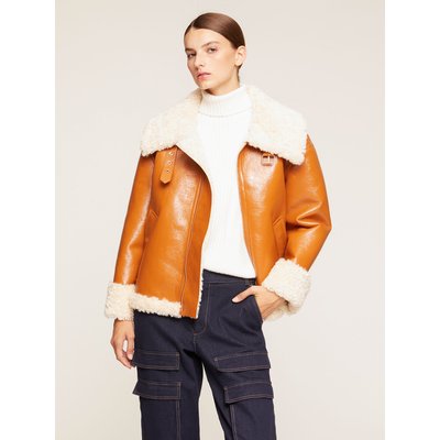 Blouson en fausse peau de mouton retournée effet verni MOTIVI