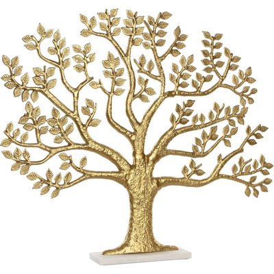 Arbre décoratif doré en aluminium sur base marbre RECOLLECTION
