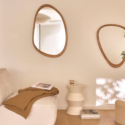 Miroir décoration organique en mindi massif 90 cm  FIFTIES BERAH GETAH