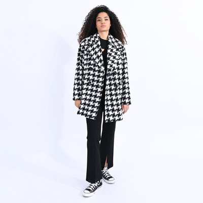 Manteau mi-long motif pied-de-poule LILI SIDONIO