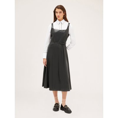 Robe mi-longue en tissu enduit MOTIVI