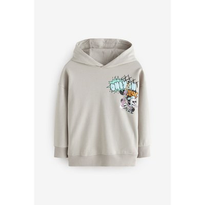 Sweat à capuche gris imprimé graffiti au dos NEXT
