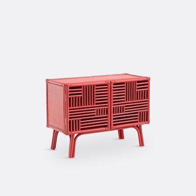 Buffet rouge en rotin 2 portes Kaguya LA REDOUTE INTERIEURS
