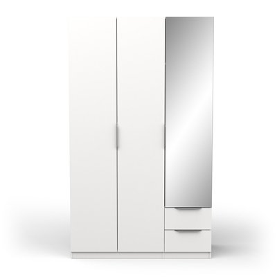 Armoire 3 portes, 2 tiroirs et 1 miroir Ghost - L119,4 cm CALICOSY