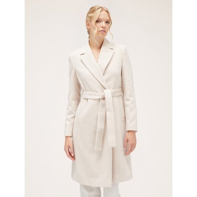 Manteau mi-long en drap de laine mélangée de couleur unie MOTIVI