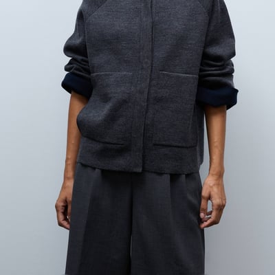 Cardigan à pressions en coton laine MONOPRIX