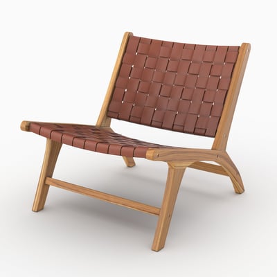 Fauteuil en teck et cuir - KUNA MAISON PAVANE