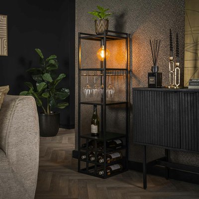 Meuble bar éclairé avec emplacement bouteilles et verres RALF PIER IMPORT