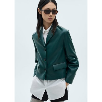 Blazer avec poches à rabat simili cuir MANGO