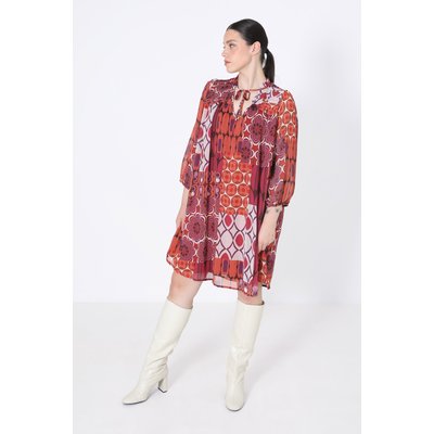 Robe midi en voile imprimé. JEAN-MARC PHILIPPE