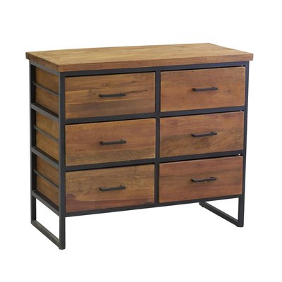Commode en bois recyclé et métal LOFT 6 tiroirs AUBRY GASPARD