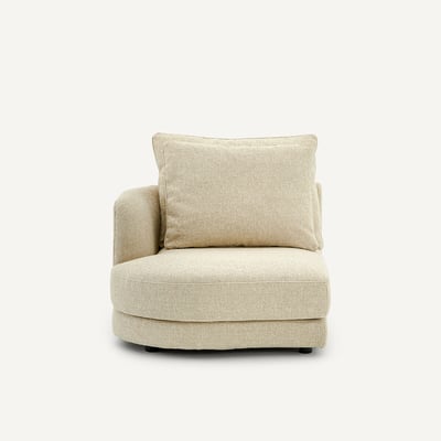 Demi-canapé gauche, modulable en bouclette, TIBERIO AM.PM
